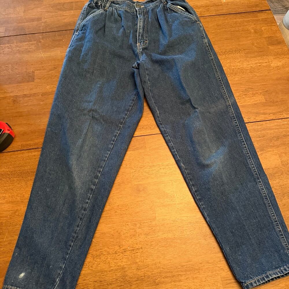 Vintage Britannia Mom Jeans High Rise Elastic Waist Tapered Leg 10